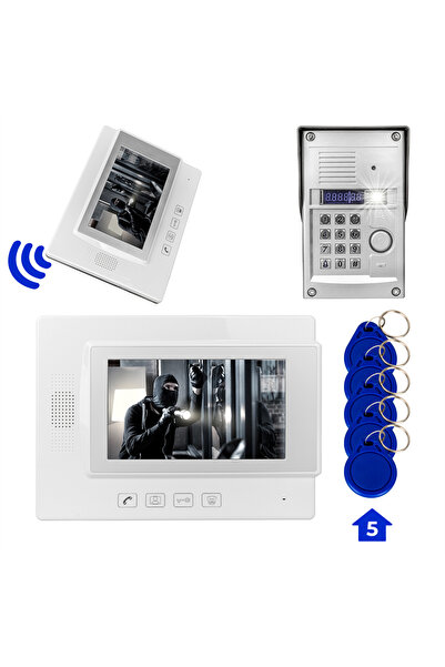 Powermaster 773TP 1 Daire 7'' NFC Şifre Girişli Görüntülü Diafon Kapı Zili In...