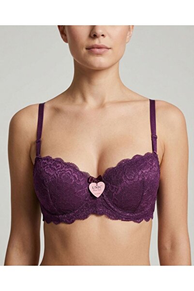 Eloniatr Strapless Kesim Dantelli Tam Destekli Sütyen Bordo