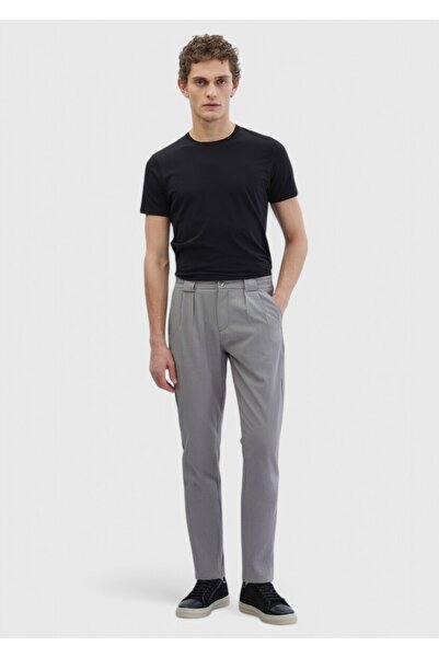 Ramsey بنطلون كاجوال منسوج بخطوط رمادية