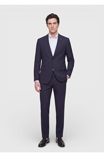 Ramsey Navy Blue Plain Regular Fit 100% Wool Suit