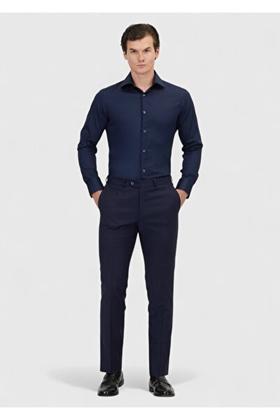 Ramsey Ανδρικό παντελόνι από απλό ύφασμα μπλε κοβαλτίου