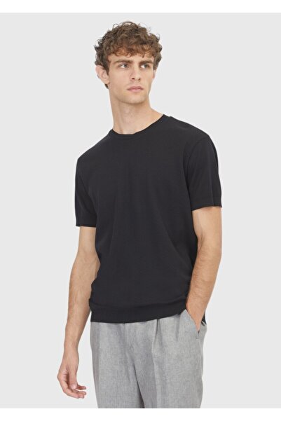 Ramsey Negru jacard bumbac 100% tricou