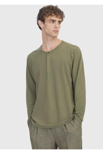 Ramsey Χακί Απλό 100% Βαμβάκι T-Shirt