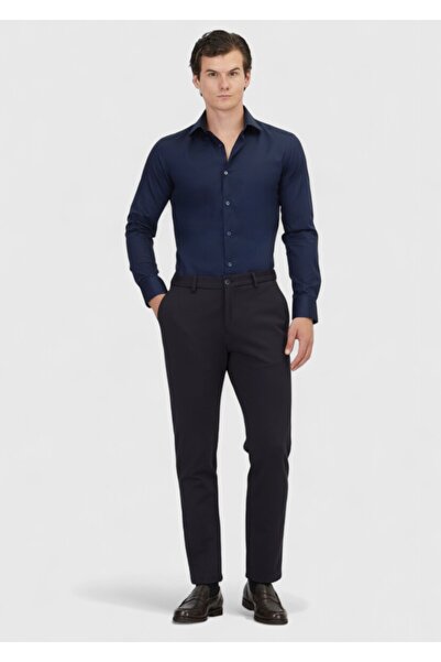 Ramsey Μπλε μπλέ ίσιο πλεκτό παντελόνι Jogging Fit Casual