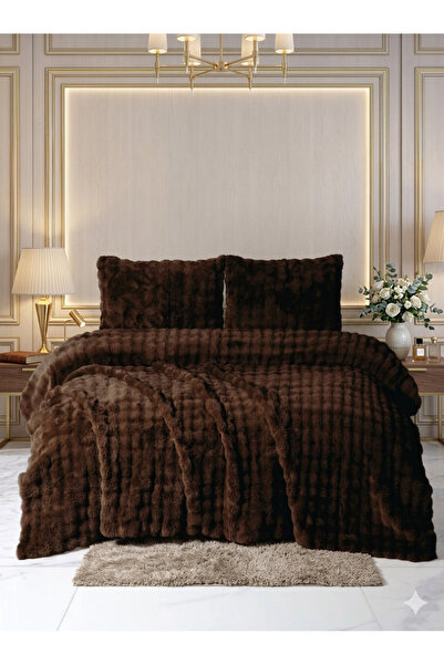 Merinos Σετ Παπλώματος με Σχέδιο Διαμαντένιων Φυσαλίδων Καφέ