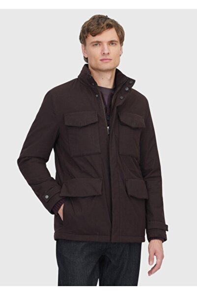 Ramsey سترة رياضية من ألياف الجل الدقيقة ذات قصة عادية باللون الأحمر الداكن