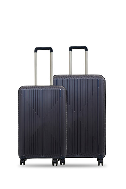 GROUND Sirius 2'li Valiz Seti Büyük-Orta - Denim - 10728