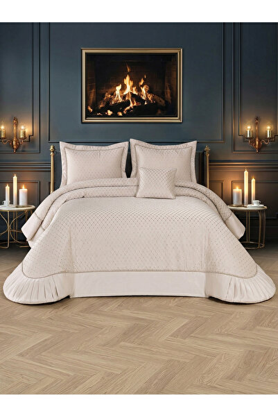 Valora Concept Pearl Model Jacquard Double Dowry Bedspread Set 4 Pieces