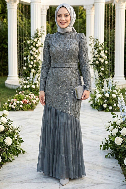 N.S NEVA STYLE Βραδινό φόρεμα Hijab με χάντρες 51621GR