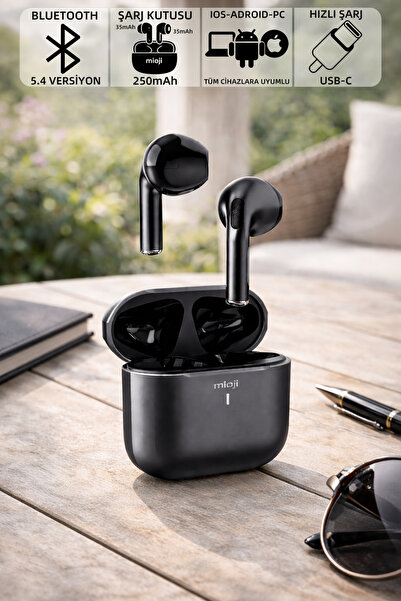 Mioji Air Buds Pro 2 Kablosuz IOS Android PC, Tüm Telefonlarla Uyumlu Metal K...