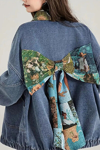 deniva Kadın Oversize Denim Ceket – Uzun Kollu, Çift Cepli, Rahat ve Şık Tasarım
