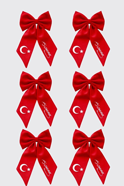 REKA MODA 6 Pieces of Turkish Flag and Atatürk Signature Motif Bowknot Buckle...