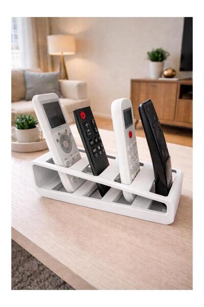 Television Remote control organizer- White Remote Control organizer organizer with 4 compartments