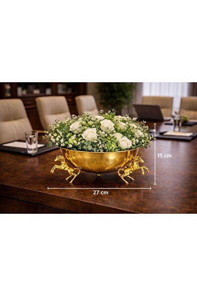 PEUR RIDER SHOP Πολυτελές Χρυσό Διακοσμητικό Βάζο με Άλογα – Μεγάλου Μεγέθους...