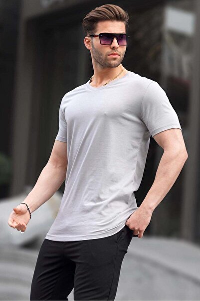 Madmext Ανδρικό μπλουζάκι σε γκρι χρώμα