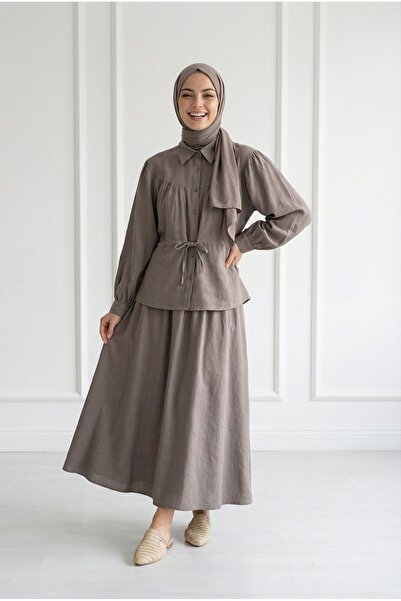 MİHRA STORE Övün Cupra Σετ Φούστας και Τούνελ-NA3437 Βιζόν