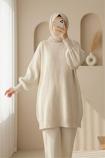 HİJABAYA Πλεκτό πουλόβερ με στρογγυλή λαιμόκοψη και χαλαρό σχέδιο