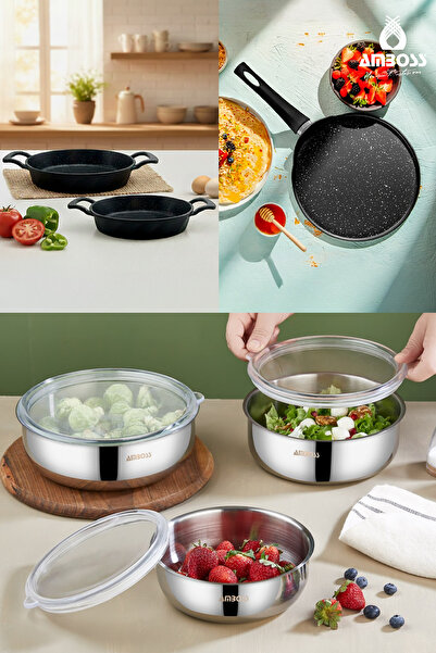 Amboss Σετ 9 τεμαχίων Siesta από ανοξείδωτο ατσάλι με δοχείο αποθήκευσης και ...