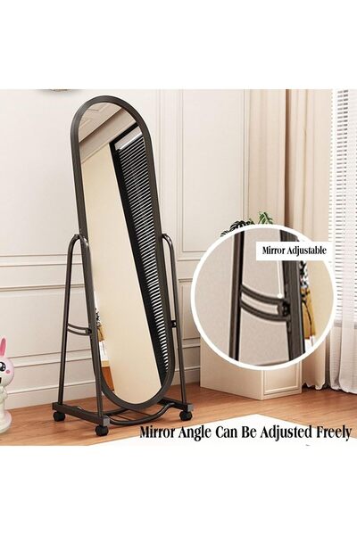 Arabest Full Length Mirror with Wheels, Arched Standing Mirror（160*45）cm for ...