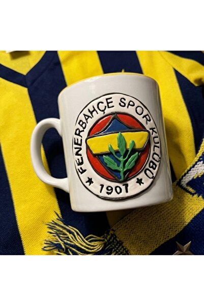 Özel Tasarım FB Tasarımlı Kupa 3D Fenerbahçeli Kupa Bardak El Yapımı Takım Ku...