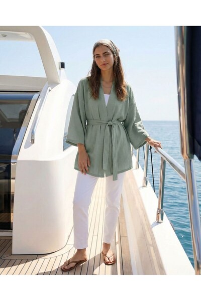 HerTon Kadın Kemerli Kimono