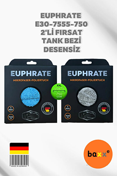 baxxe Euphrate KFZ 2 Adet 75x55cm Alman Üretim Tank Bezi 750 Gsm Mavi-Yeşil-Gri-Bej Renk