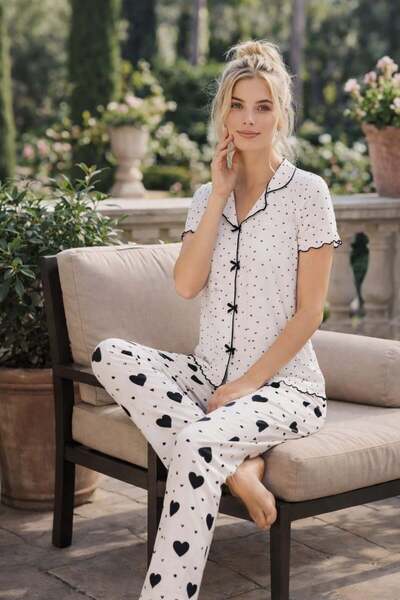 Pemilo Set de pijamale cu mâneci scurte 01643 pentru femei