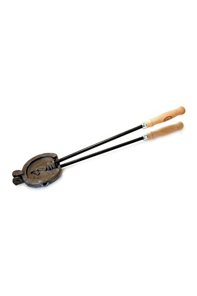 Artool Prajitor pentru slanina, fonta, cu manere din lemn, 55 cm, 12.9 cm,