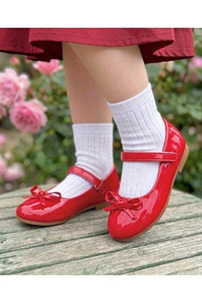 Surpie Shoes Λεπτό φιόγκο Λεπτομερείς μπαλαρίνες για κορίτσια, Κόκκινες, Λευκ...