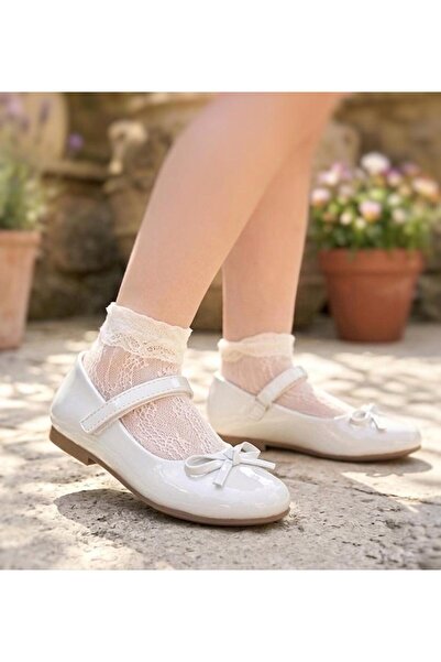 Surpie Shoes Μπαλαρίνες με Λεπτομέρεια Φιόγκου, Κόκκινο, Λευκό, Μπαλαρίνες