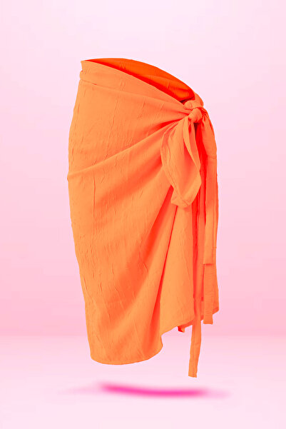 cott land Pareo with Phosphorescent Orange Ties 80X140Cm