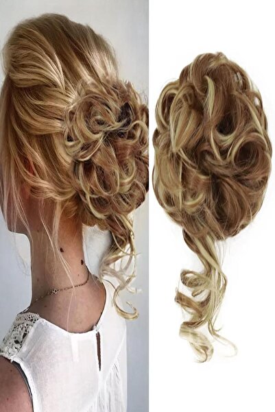Hair Elasticated Tail Bun Buckle - Open Caramel / Pumpkin Highlight
