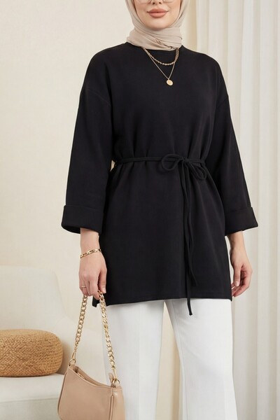 HİJABAYA άνοιγμα Σελανίκι τουνίκ με λαβές και δεμένη μέση