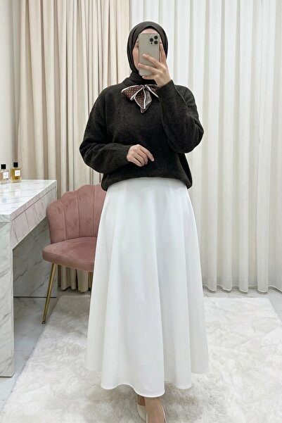 HİJABAYA Πλεκτό πουλόβερ με μαλακό κορδόνι με λεπτομέρεια από φουλάρι στο λαιμό