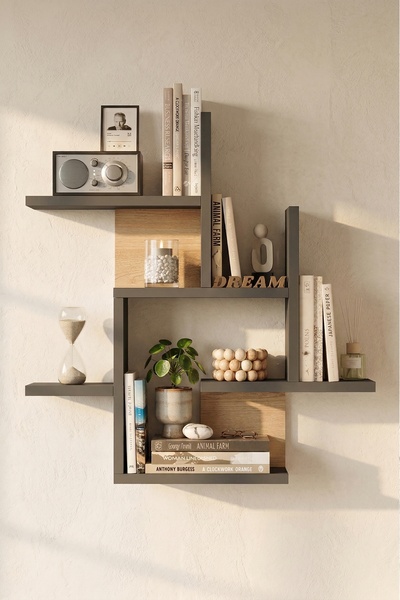 Yurudesign Shelf 21 Duvar Rafı Sepet-Antrasit WL21-SA