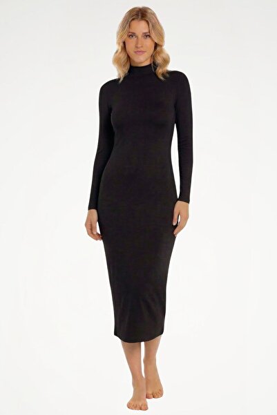 Newteam Γυναικείο μακρυμάνικο φόρεμα με ζιβάγκο Μπαμπού - Ύφασμα που αναπνέει...