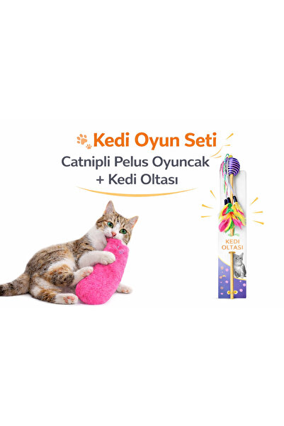 Kitty Kiss Kedi Oyun Seti (2’li) - Evcil Hayvan 10 Cm Hışırtılı Catnip Otlu P...