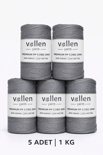 vollen yarn 1000 gr Poliester Makrame konac, 2mm set od 5, makrame konac, sup...