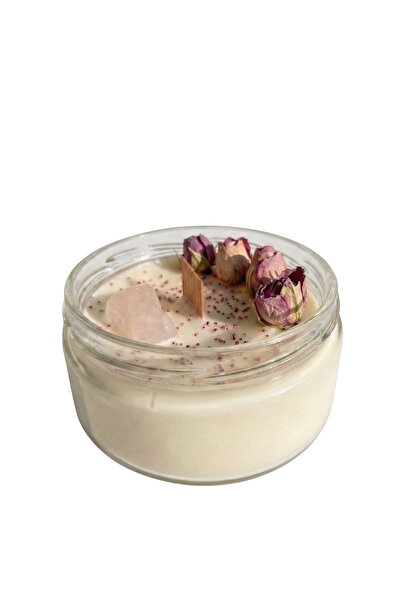 Anima Glow Rose Glow - %100 Doğal Soya, Gül Kokulu, Pembe Kuvars Taşlı ve Ahş...