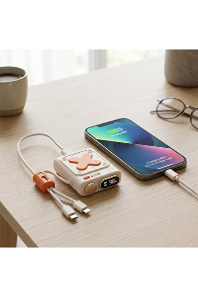 TUROVE 22.5W PD Hızlı Şarj Mini Powerbank 10000 mAh – LED Göstergeli, USB-C &...