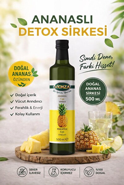 vionza Ananaslı Detox Sirkesi 500ml ( Doğal Fermantasyon )
