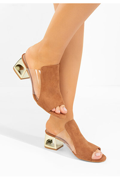 B T Shoes Чехли на ток Floriana кафяв