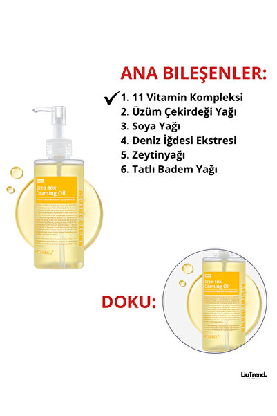 Medipeel Vegan Vitamin Deep-Tox Cleansing Oil 200 ml Lipozomlu vitamin hidrofilik yağ