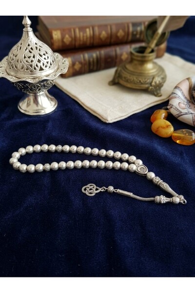 NERYMAN Hematit Doğal Taş Tespih (Silver/Gümüş rengi)