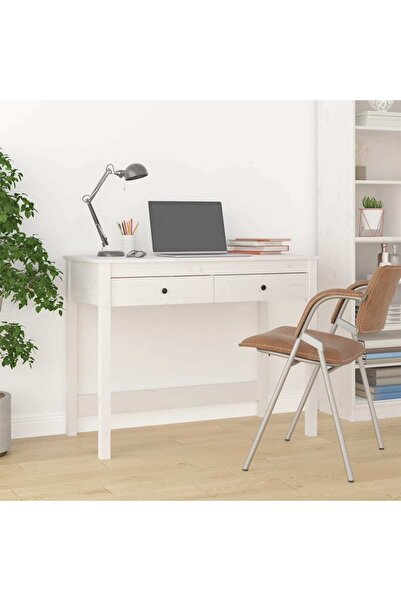 Concept Birou cu sertare, alb, 100x50x78 cm, lemn masiv de pin