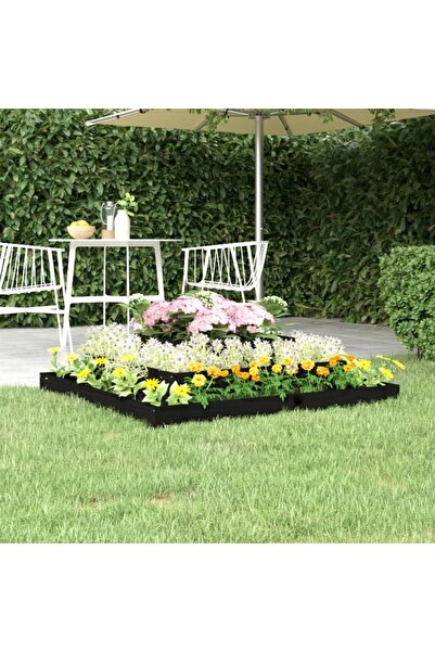 Concept Jardinieră, negru, 110x110x27 cm, lemn masiv de pin