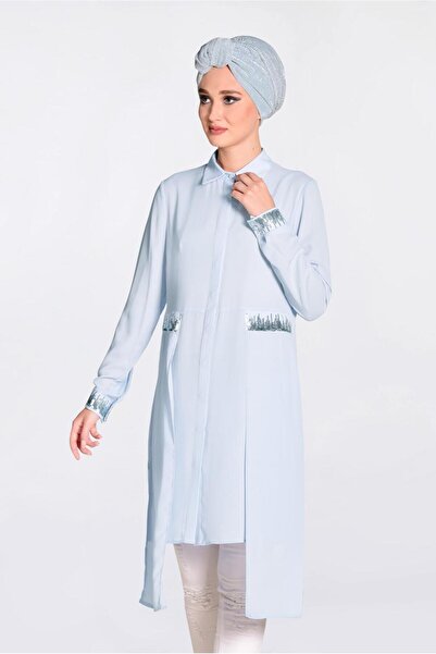Alvina Pul Payet Detail Asymetric Chiffon Tunic 4077-1