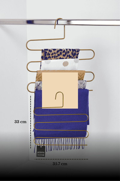 Edora Home Ματ χρυσός κρεμάστρας παντελονιών 5 επιπέδων για ντουλάπα, κρεμάστ...