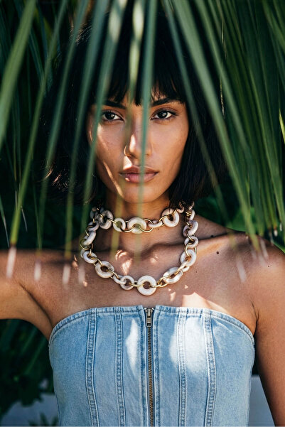 Bluewhite Jean Bustier με φερμουάρ