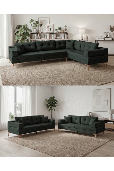 Velura Home & Living Zeri Yataklı Puzzle Modüler Köşe Koltuk Takımı & Köşe Ta...